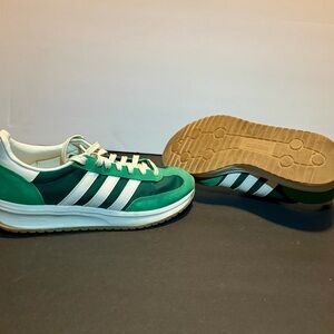 Adidas Classic Green and White Trainers